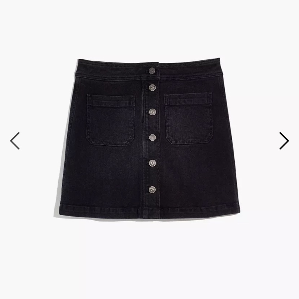 NWT Madewell Stretch Denim A-Line Mini Skirt in Black Frost - 0